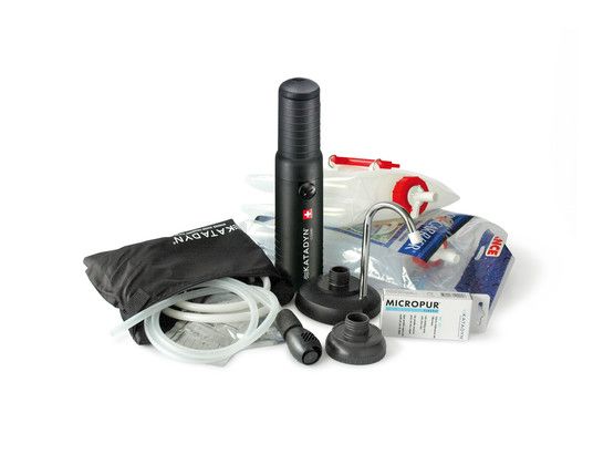 KATADYN WATER PACKAGE-TYP 1 Katadyn Combi Plus ceramic water filter with faucet connection, Micropur MC 10T (water disinfection for 400 L), 3 x collapsible 20 L canisters (food grade).