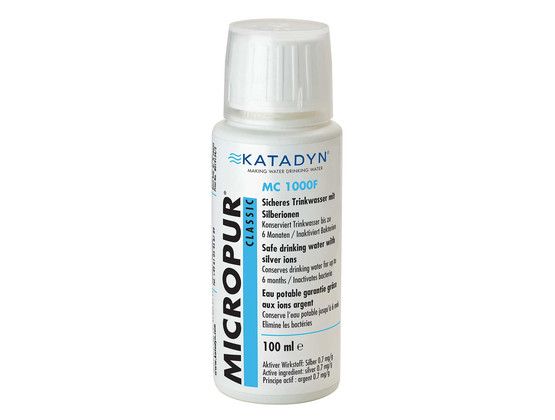 KATADYN MICROPUR CLASSIC MC 1000F Effect: conserves clear drinking water for up to 6 months. Deactivates bacteria after 2 hours of contact.