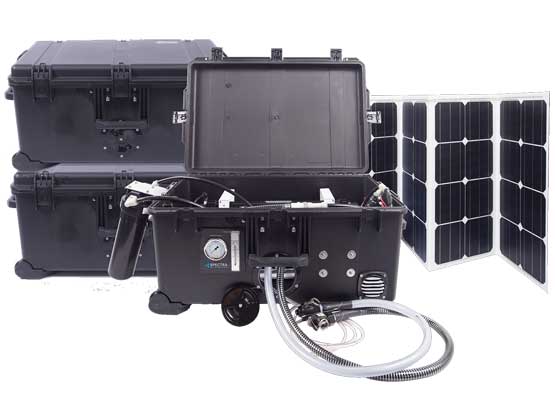 A powerful self-contained watermaker system that can run on virtually any power source