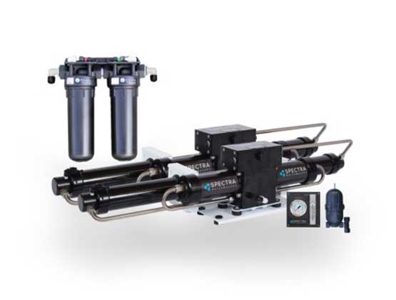 These systems are engineered for stationary or industrial applications to provide 33 gallons of fresh water per hour (128 Liters/hour) and can run up to 12 hour