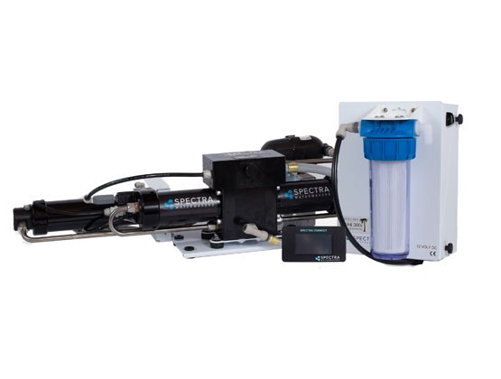 SPECTRA BIMINI 300C WATERMAKER The Bimini is the first watermaker to be certified Ignition Protected for use on gasoline powered boats. Non-sparking switches and a state-of-the-art brushless